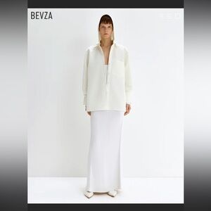 NWT BEVZA Shirt Rain Jacket - Size S - Bone/White